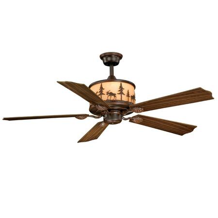 PERFECTTWINKLE Yellowstone 56 in. Ceiling Fan - Burnished Bronze PE31223